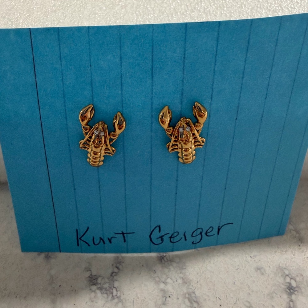 Kurt Geiger Gold Lobster Stud Earrings